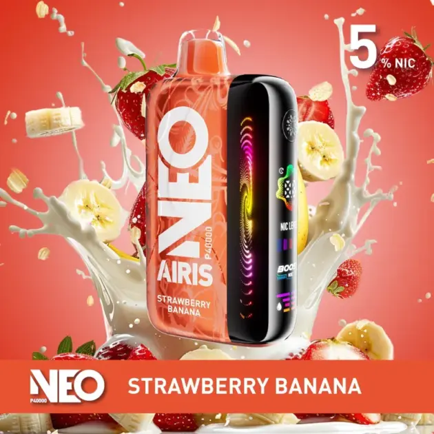 Strawberry Banana Neo P40000 disposable vape, 5% nicotine, portable design