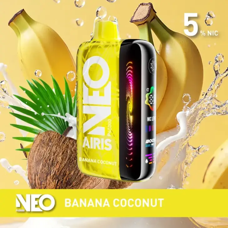 Banana Coconut Neo P40000 disposable vape, 5% nicotine, portable design