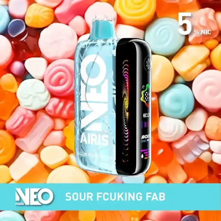 Sour Fcuking Fab Neo P40000 disposable vape, 5% nicotine, portable design
