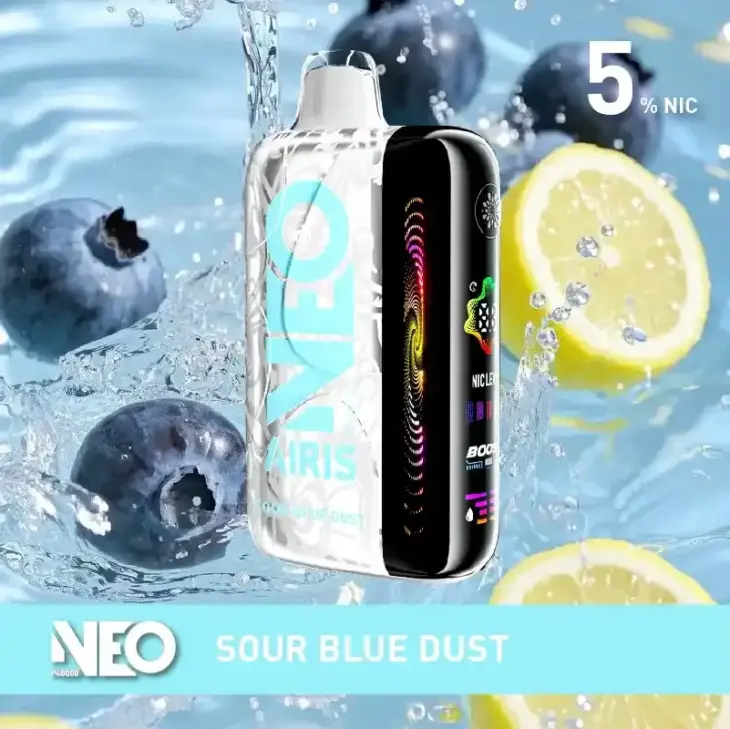 Sour Blue Dust Neo P40000 disposable vape, 5% nicotine, portable design