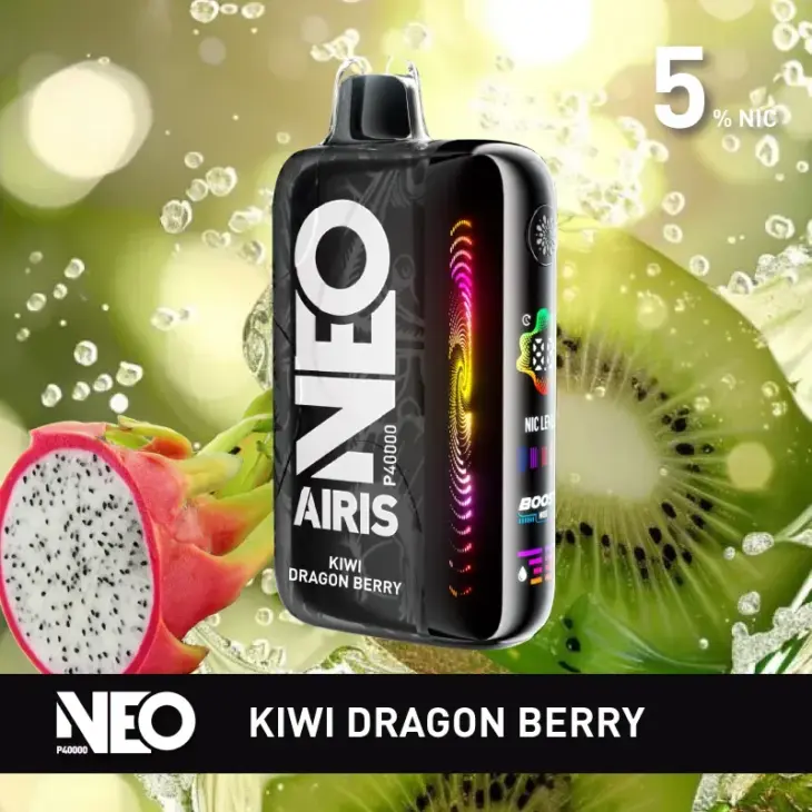 Kiwi Dragon Berry Neo P40000 disposable vape, 5% nicotine, portable design