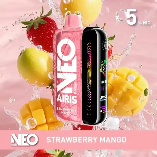 Strawberry Mango Neo P40000 disposable vape, 5% nicotine, portable design