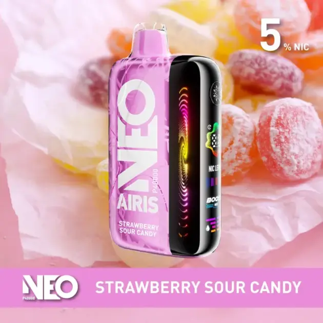 Strawberry Sour Candy Neo P40000 disposable vape, 5% nicotine, portable design