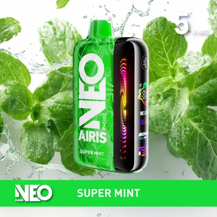 Super Mint Neo P40000 disposable vape, 5% nicotine, portable design